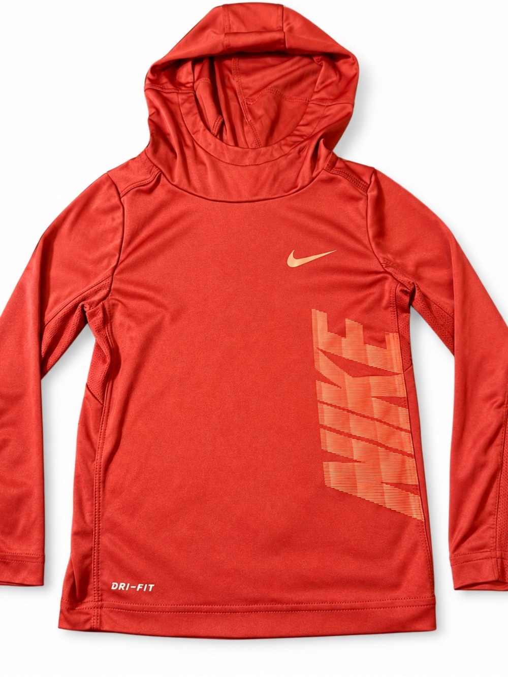 Nike Boys Dri-FIT Red Hooded Pullover Size 6 5-6Y Athletic Performance